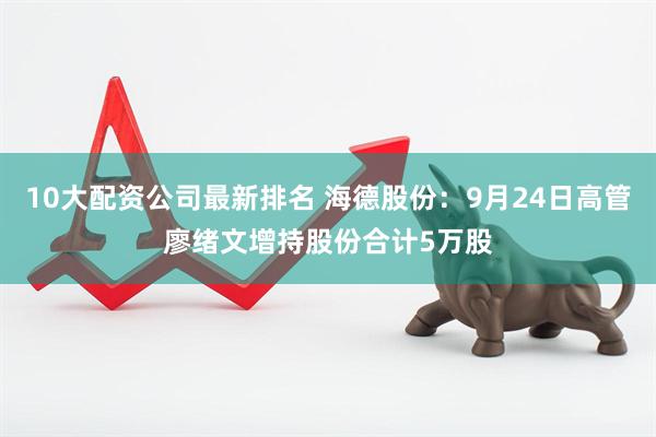 10大配资公司最新排名 海德股份：9月24日高管廖绪文增持股份合计5万股